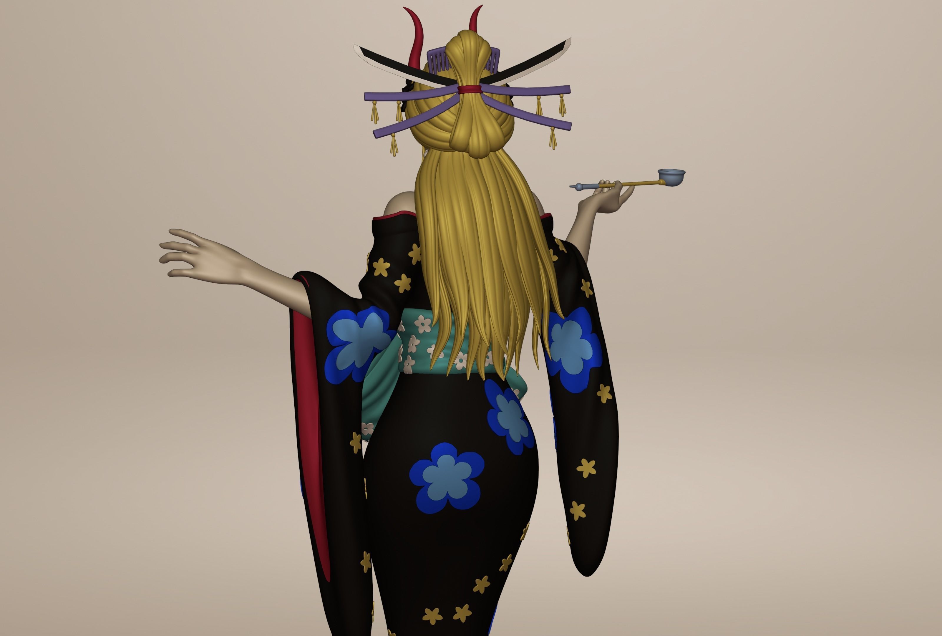 BLACK MARIA ONE PIECE FIGURINE Low-poly 3D model_20