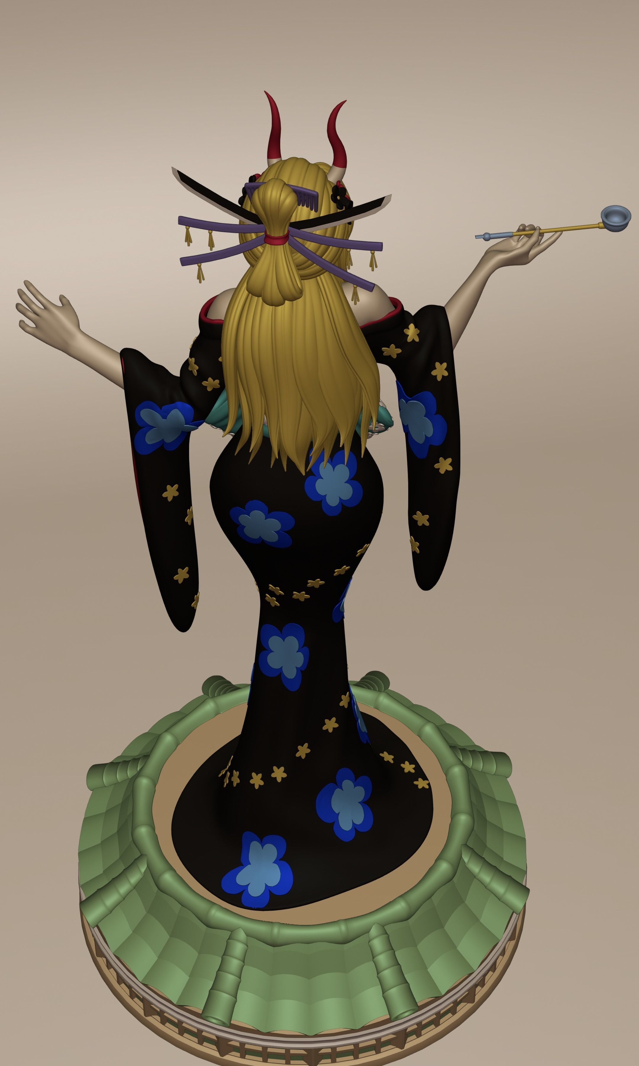 BLACK MARIA ONE PIECE FIGURINE Low-poly 3D model_26