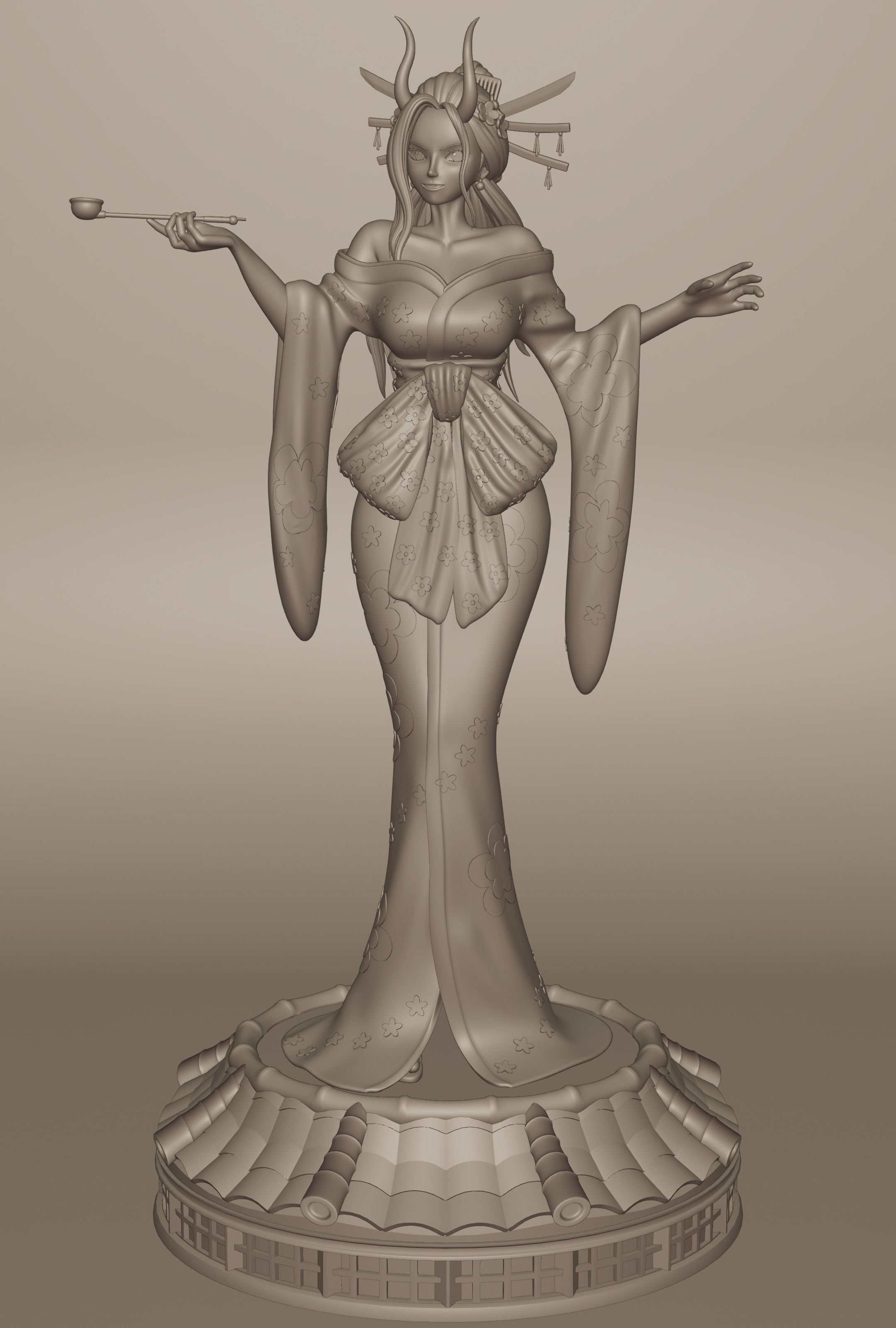 BLACK MARIA ONE PIECE FIGURINE Low-poly 3D model_8