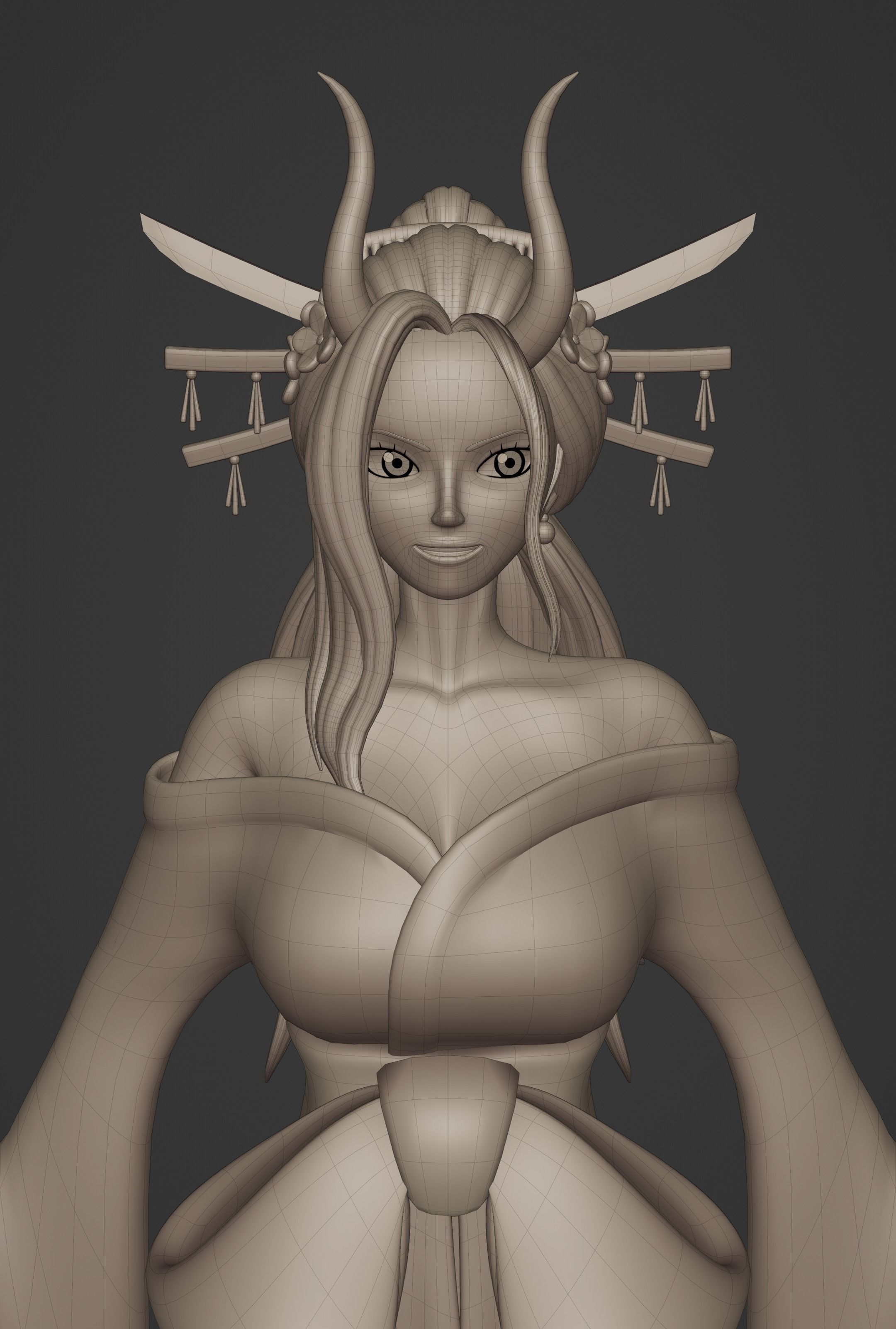 BLACK MARIA ONE PIECE FIGURINE Low-poly 3D model_49