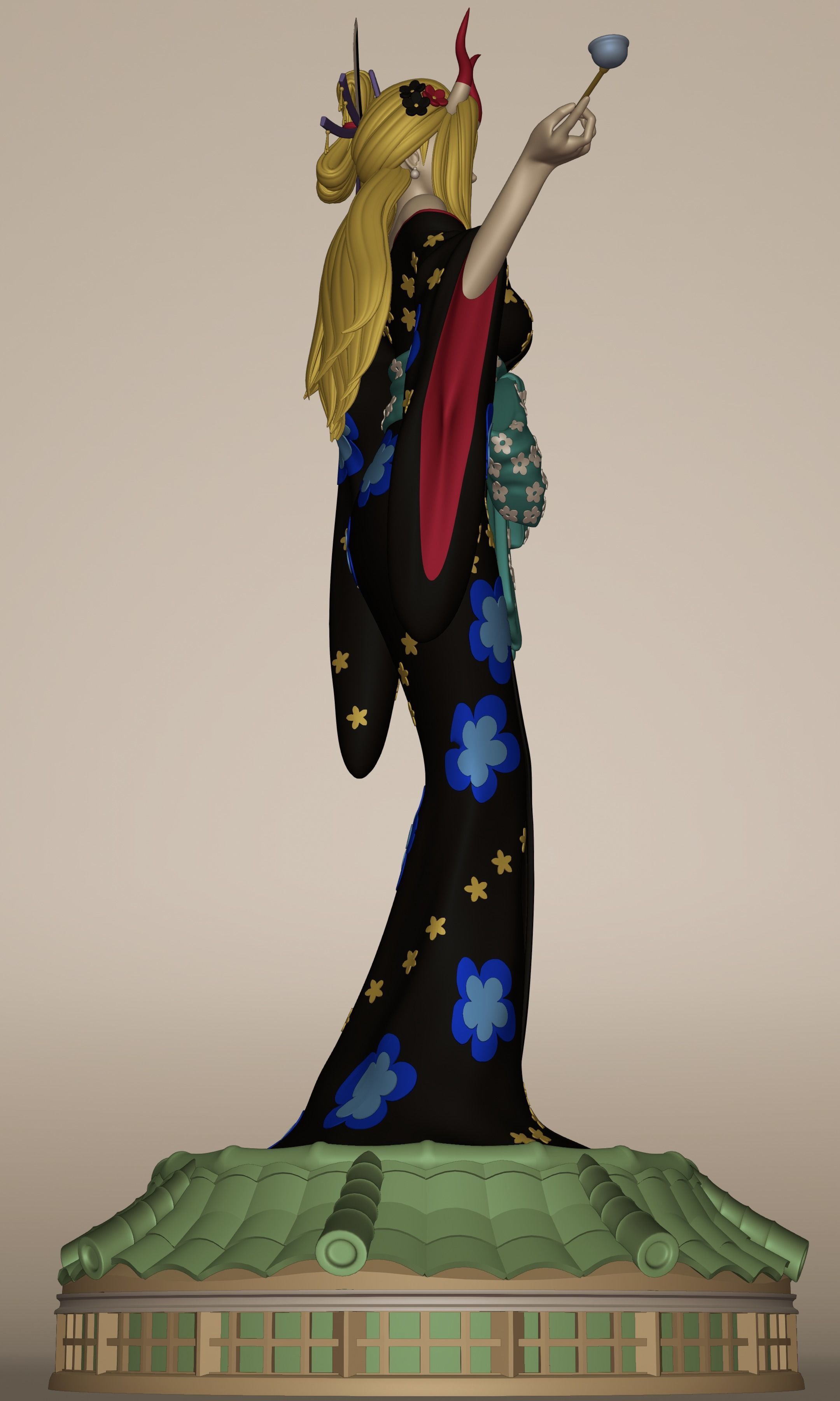 BLACK MARIA ONE PIECE FIGURINE Low-poly 3D model_30