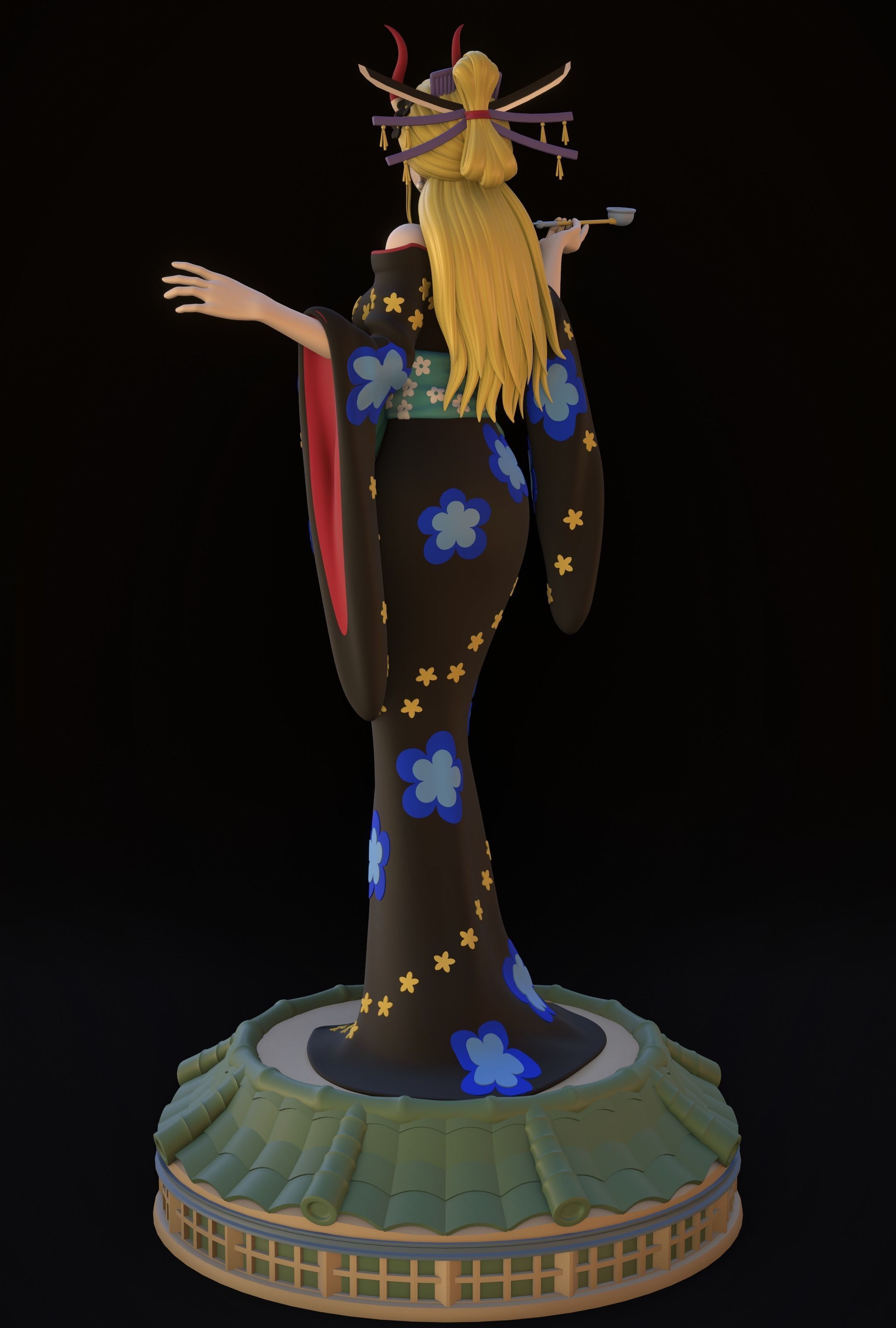 BLACK MARIA ONE PIECE FIGURINE Low-poly 3D model_3