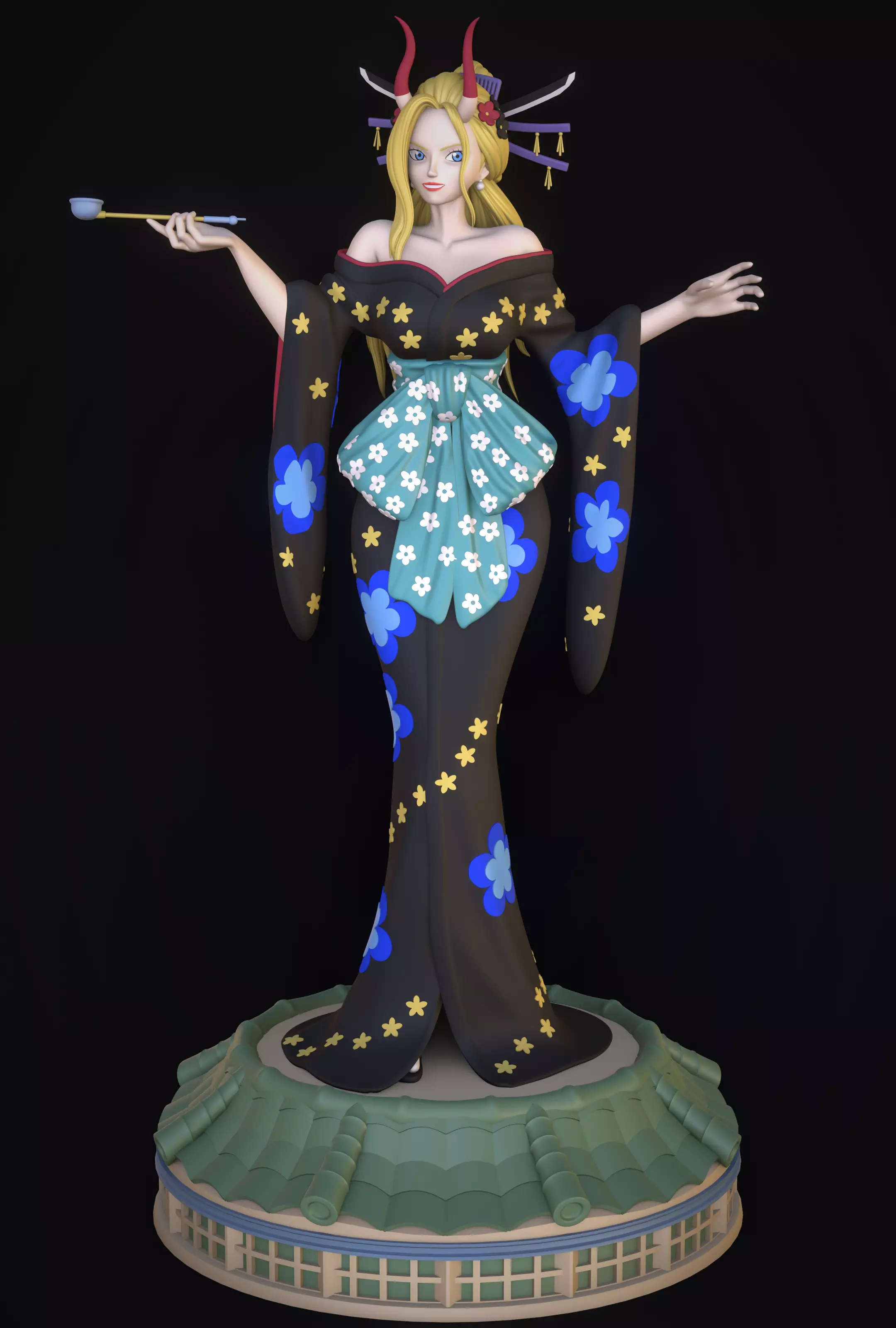 BLACK MARIA ONE PIECE FIGURINE Low-poly 3D model_0