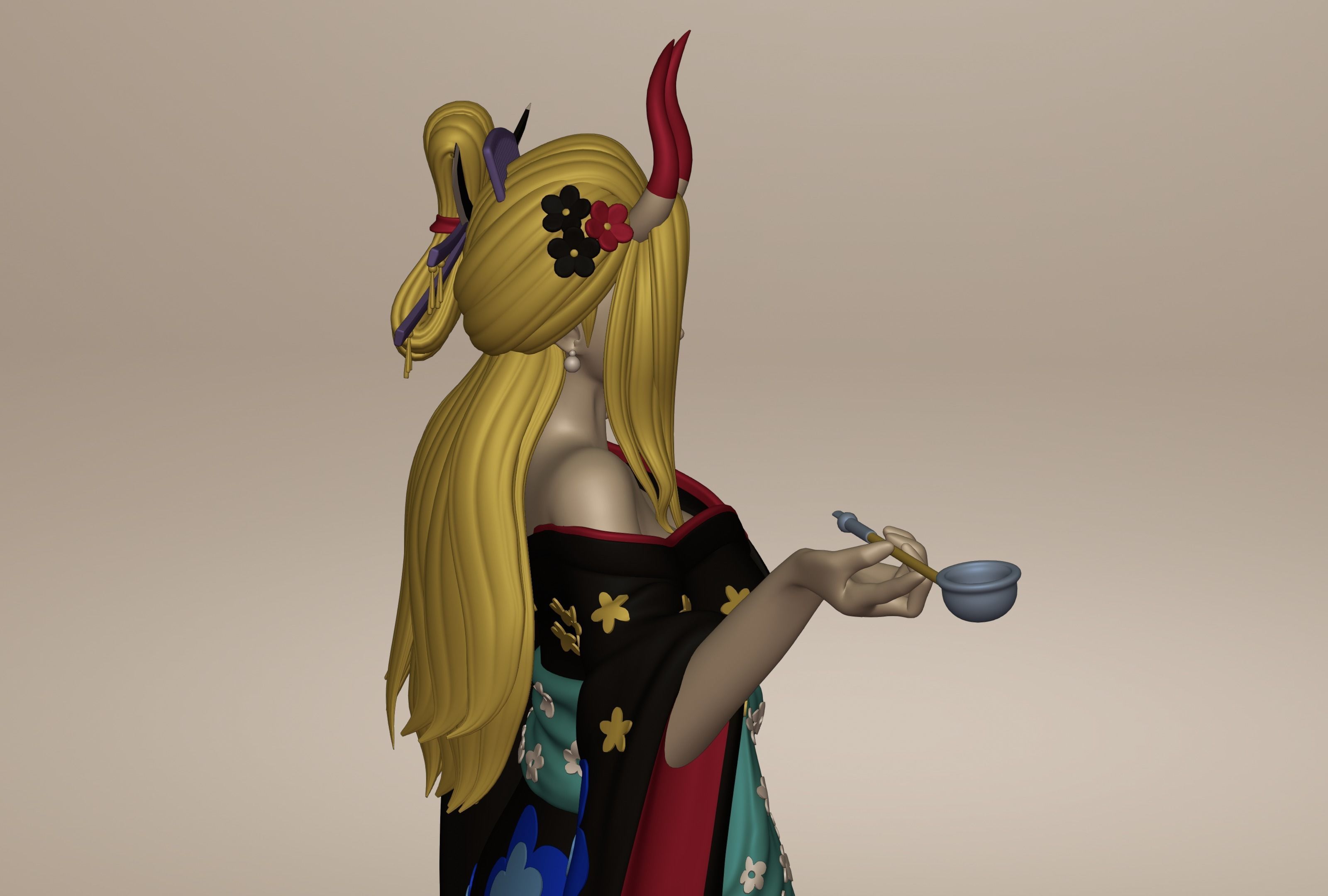 BLACK MARIA ONE PIECE FIGURINE Low-poly 3D model_22