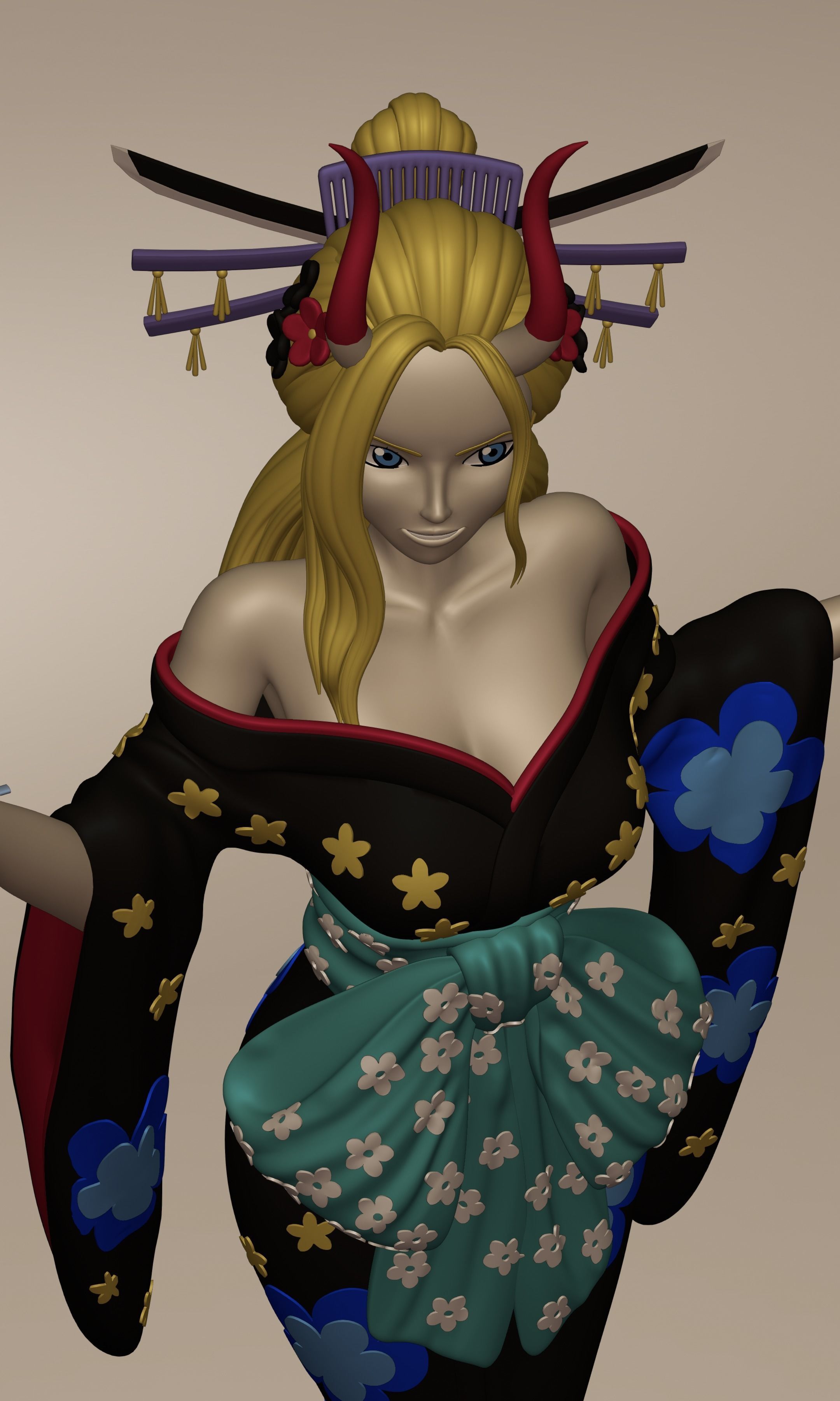 BLACK MARIA ONE PIECE FIGURINE Low-poly 3D model_33