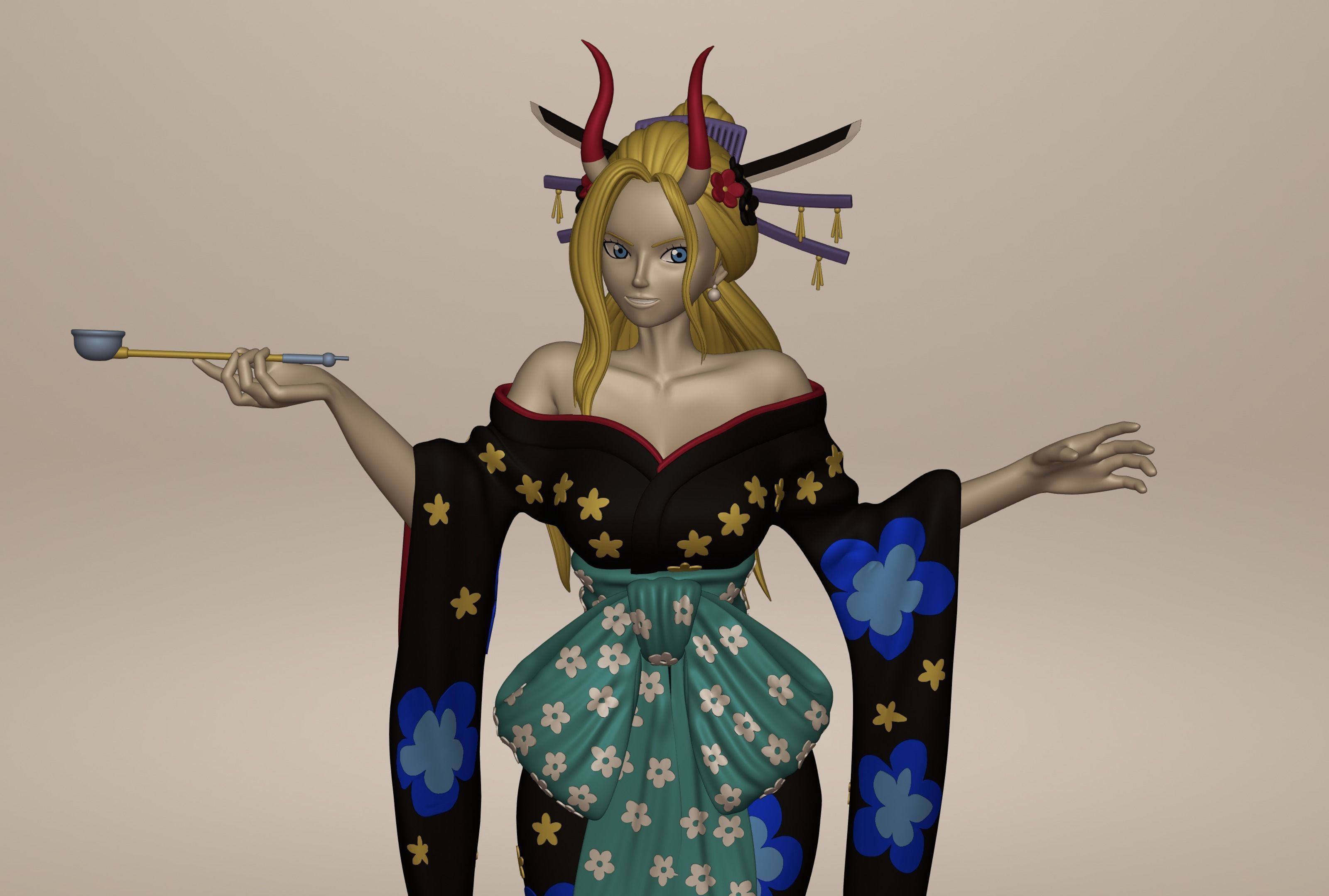 BLACK MARIA ONE PIECE FIGURINE Low-poly 3D model_16