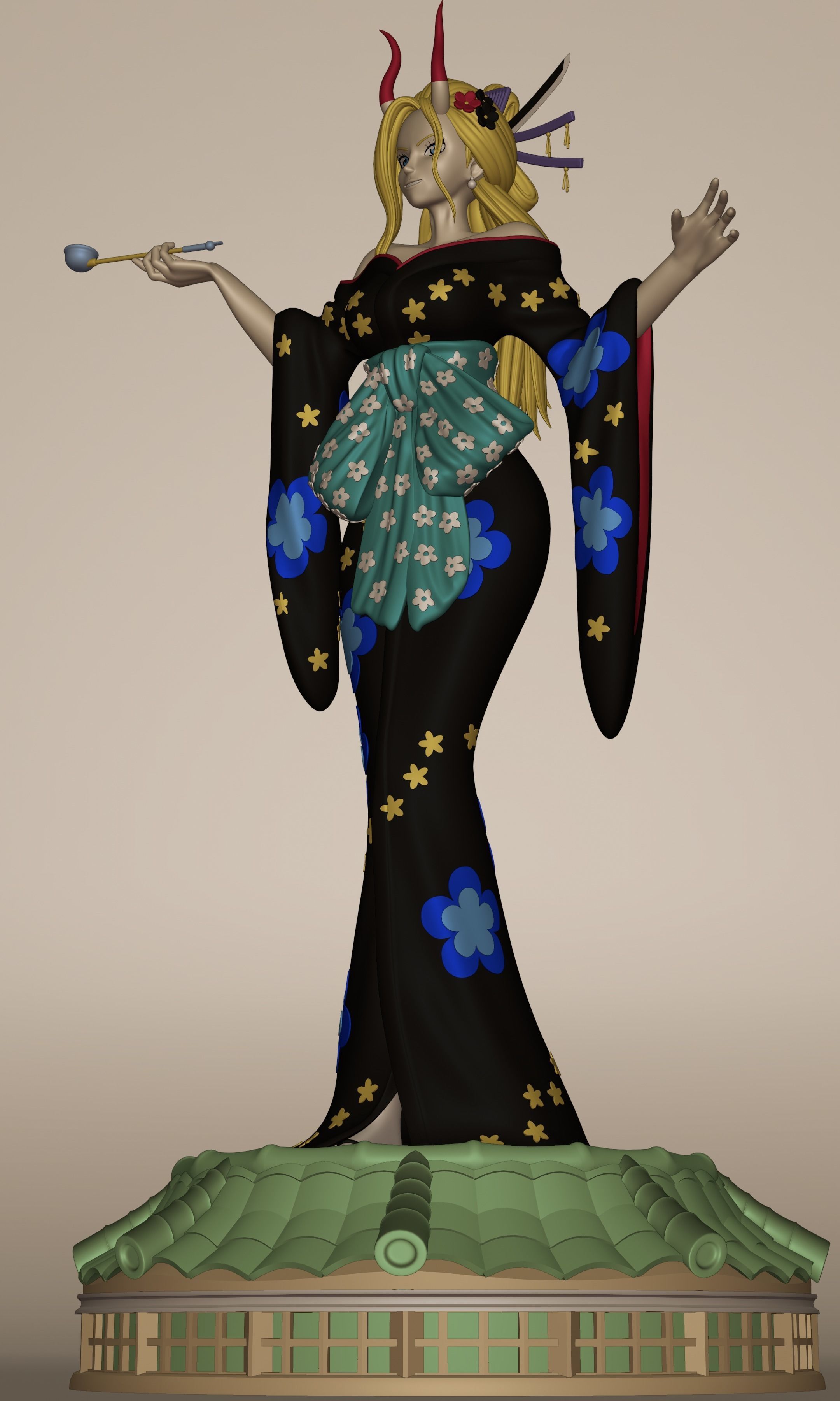 BLACK MARIA ONE PIECE FIGURINE Low-poly 3D model_28