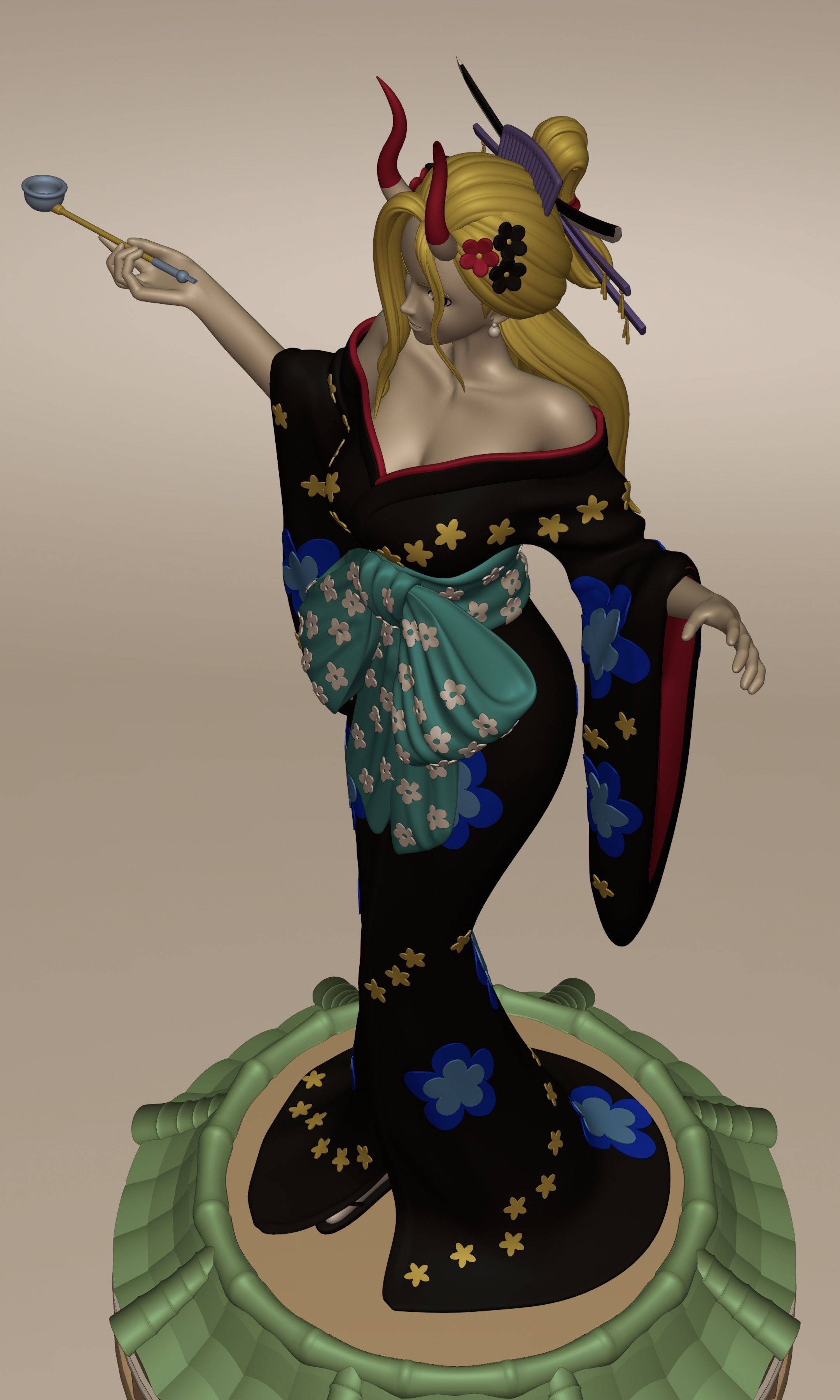 BLACK MARIA ONE PIECE FIGURINE Low-poly 3D model_25