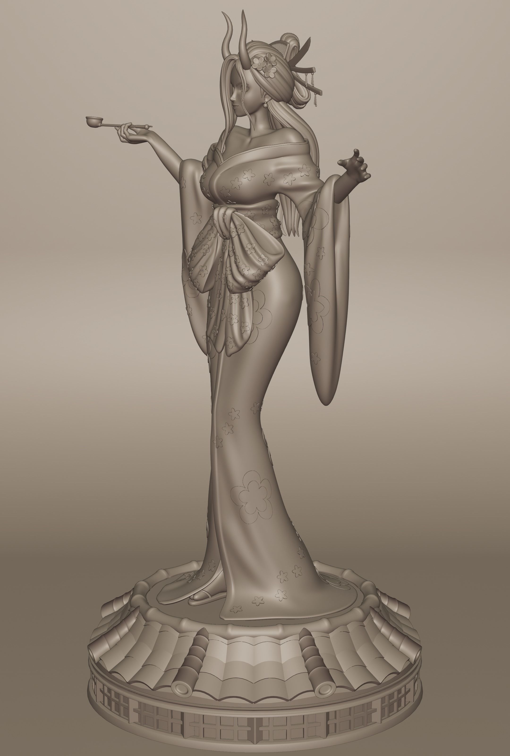 BLACK MARIA ONE PIECE FIGURINE Low-poly 3D model_9