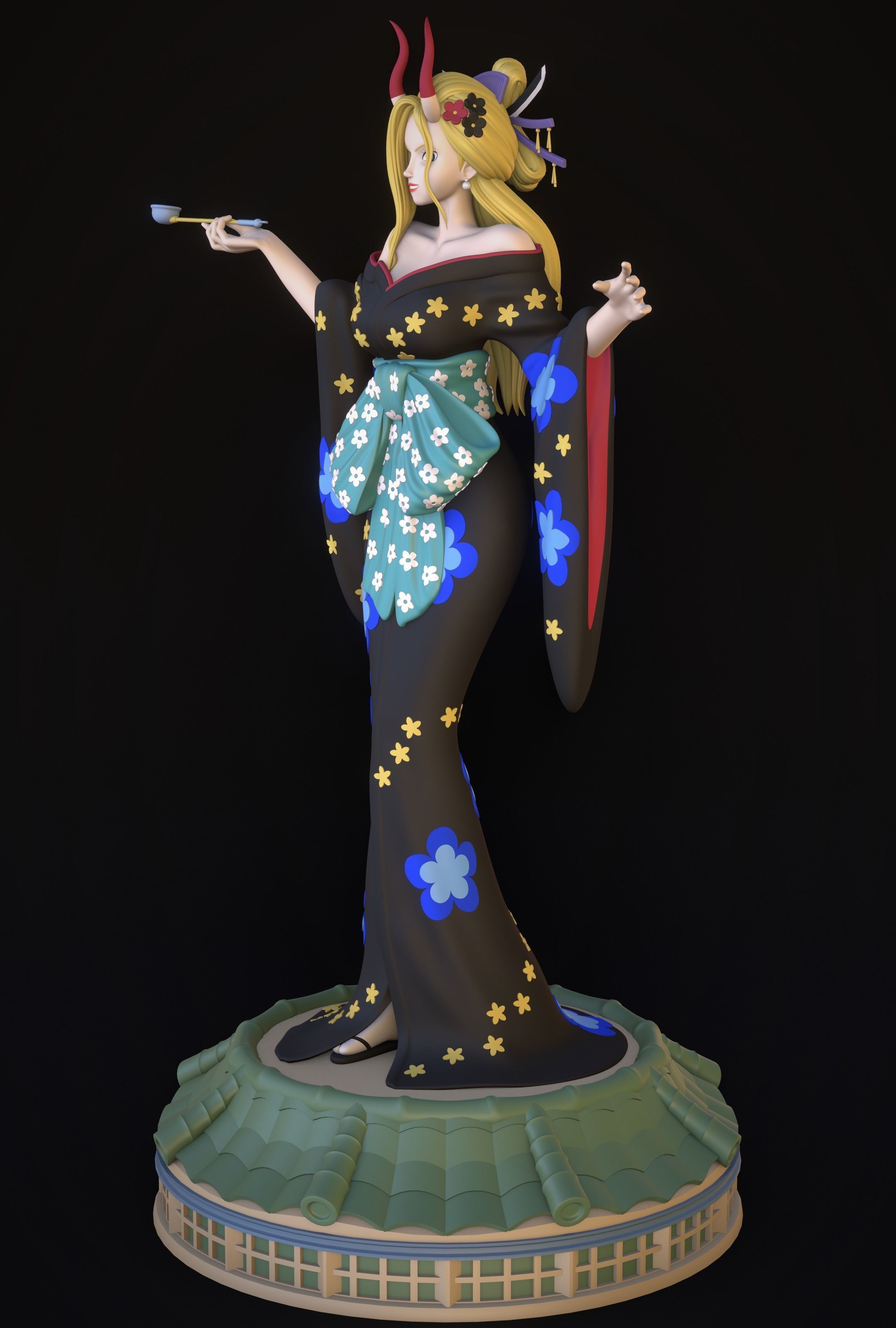 BLACK MARIA ONE PIECE FIGURINE Low-poly 3D model_1