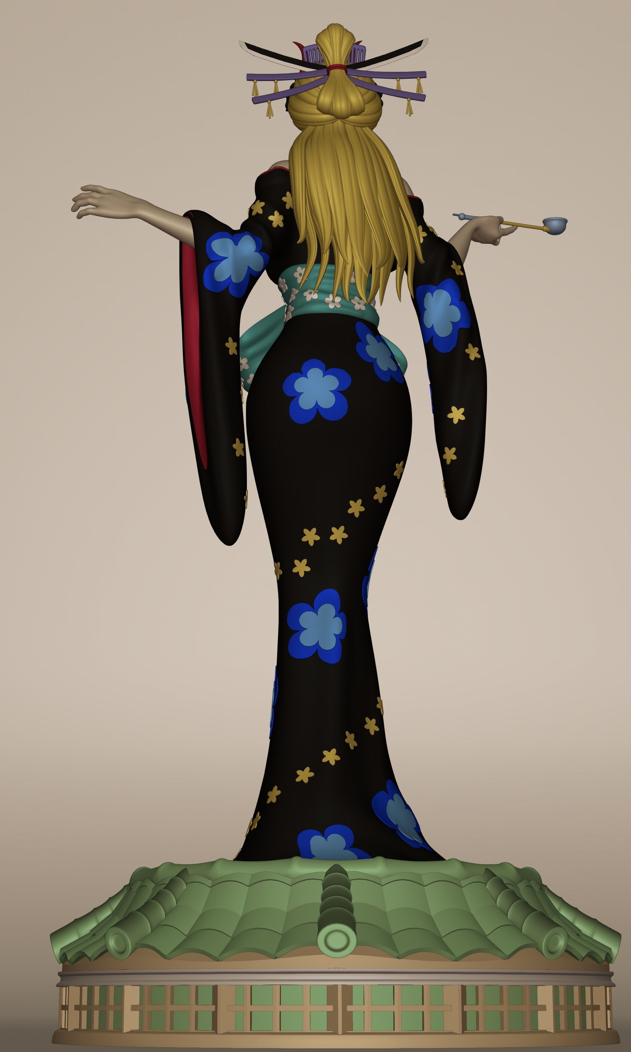 BLACK MARIA ONE PIECE FIGURINE Low-poly 3D model_29