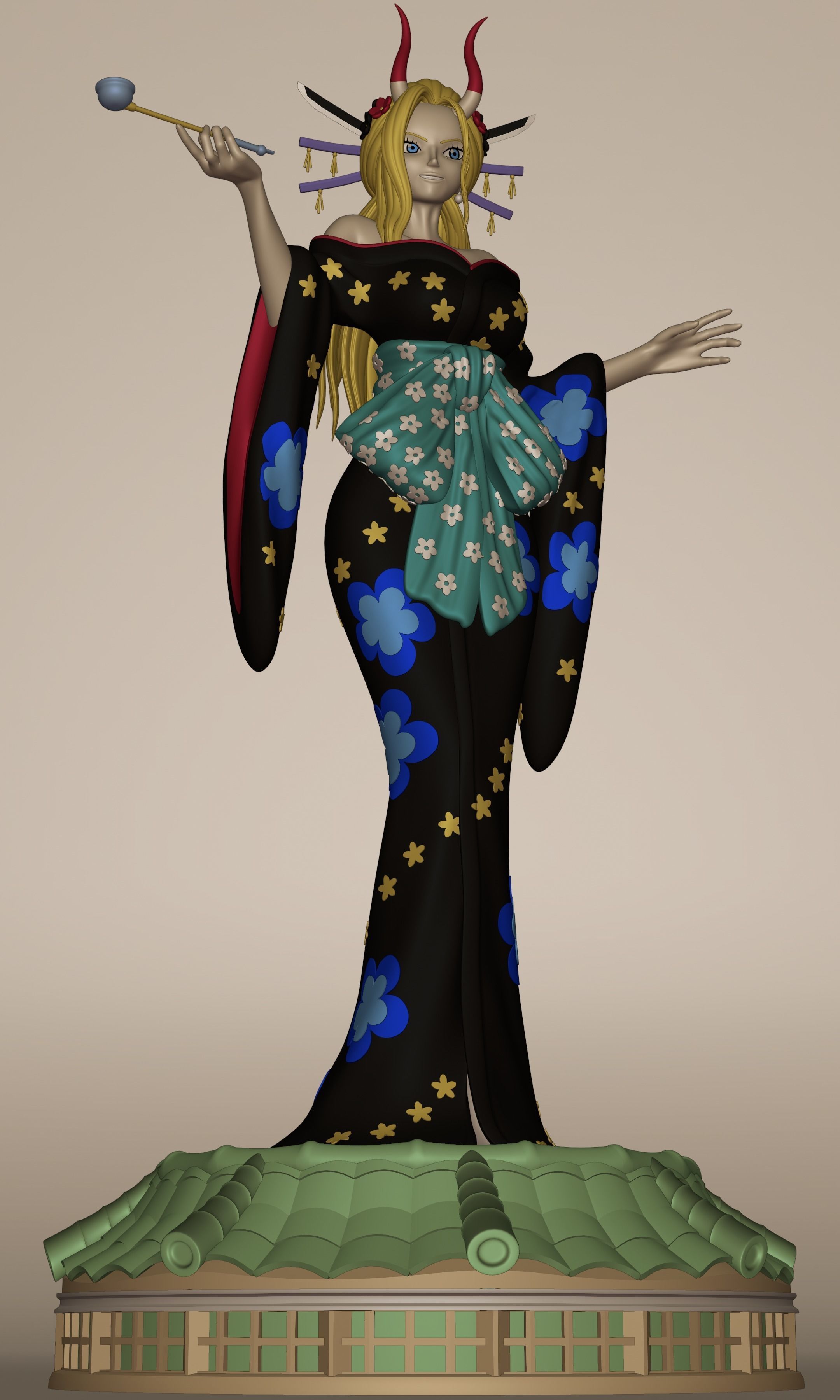 BLACK MARIA ONE PIECE FIGURINE Low-poly 3D model_31