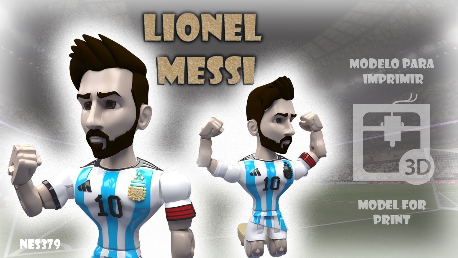 M-e-s-s-i argentina footballer le messi 3D print model_3