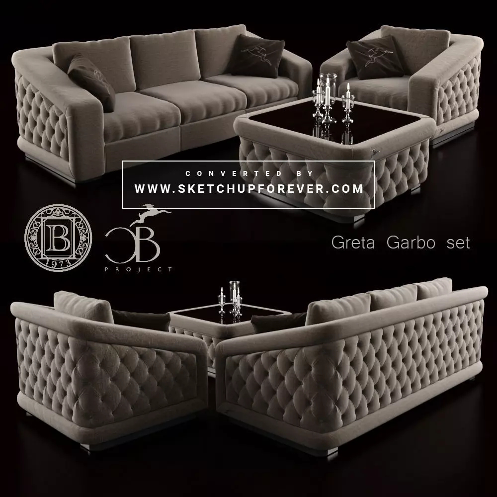 sofa set living room with sofas and chairs 3D model