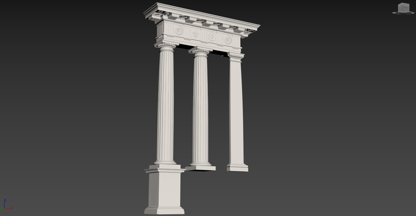 Doric column with pedestal and entablature on Vignola 3D model_13