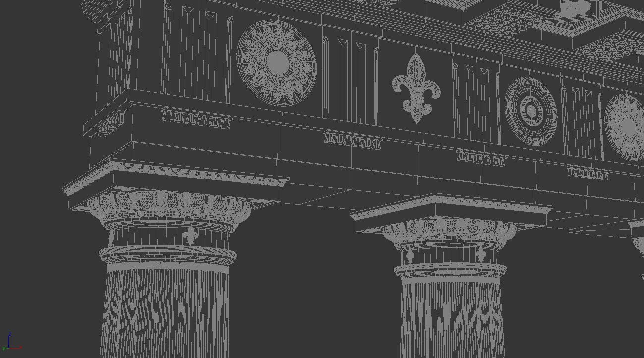 Doric column with pedestal and entablature on Vignola 3D model_17