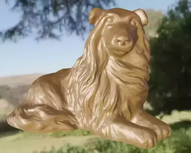 Colley cocker spaniel statue