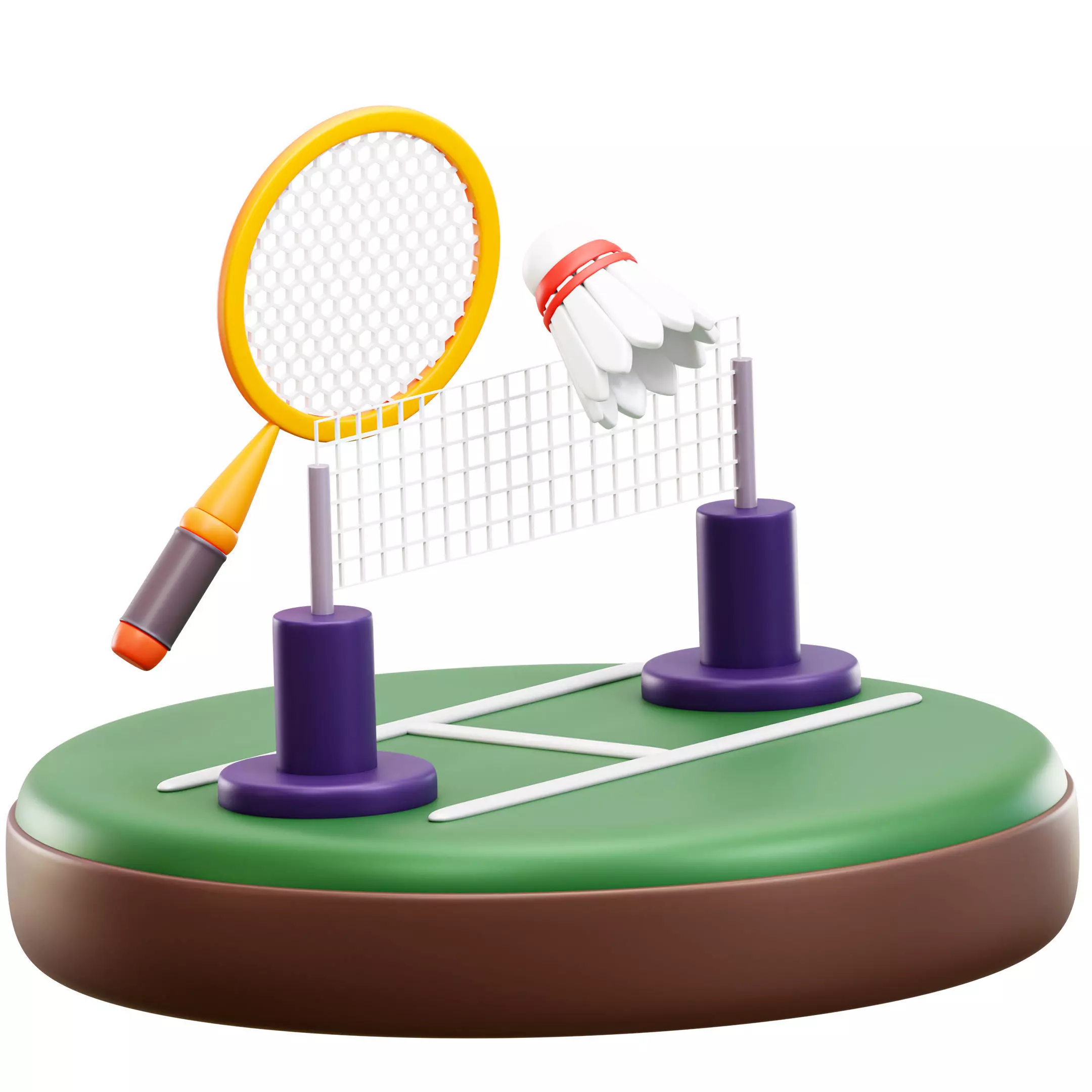 Badminton 3D Icon Low-poly 3D model
