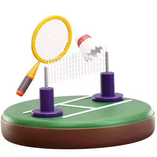 Badminton 3D Icon