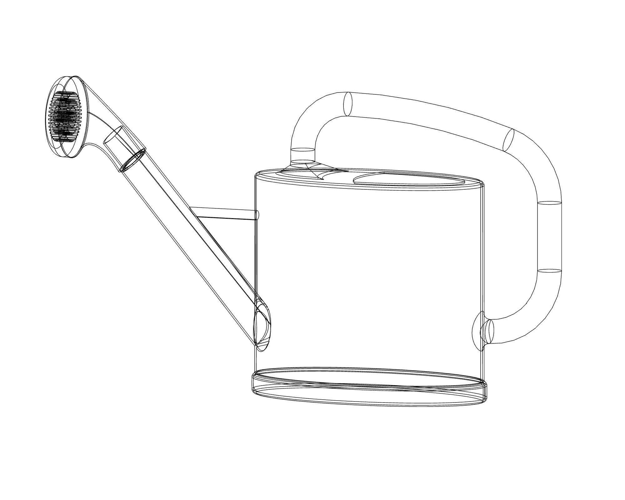 Watering can 3D model_8