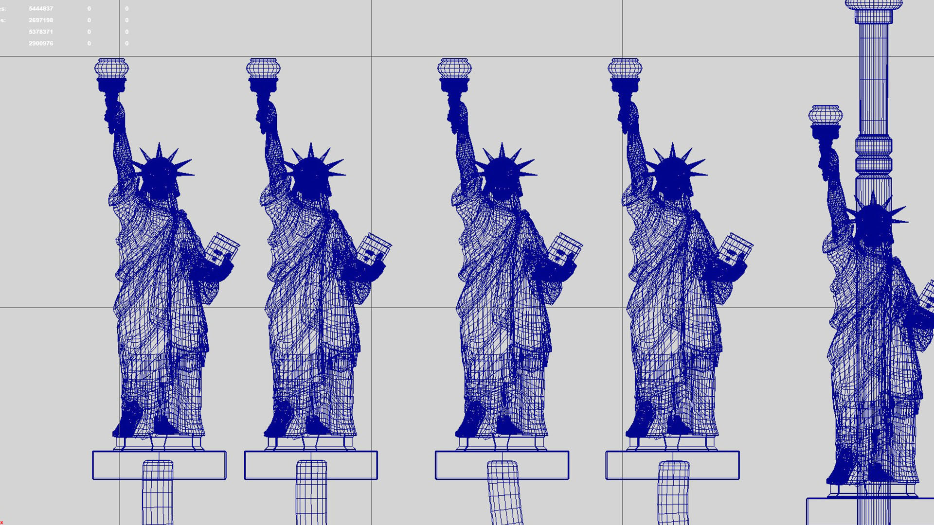candle holder liberty statue america 3D model_4