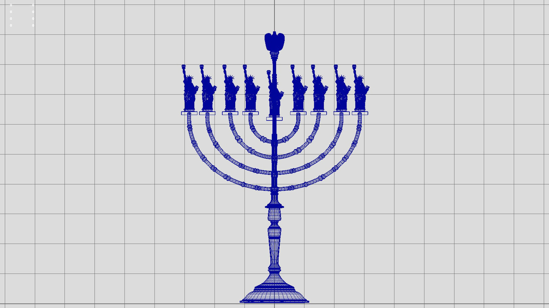 candle holder liberty statue america 3D model_2