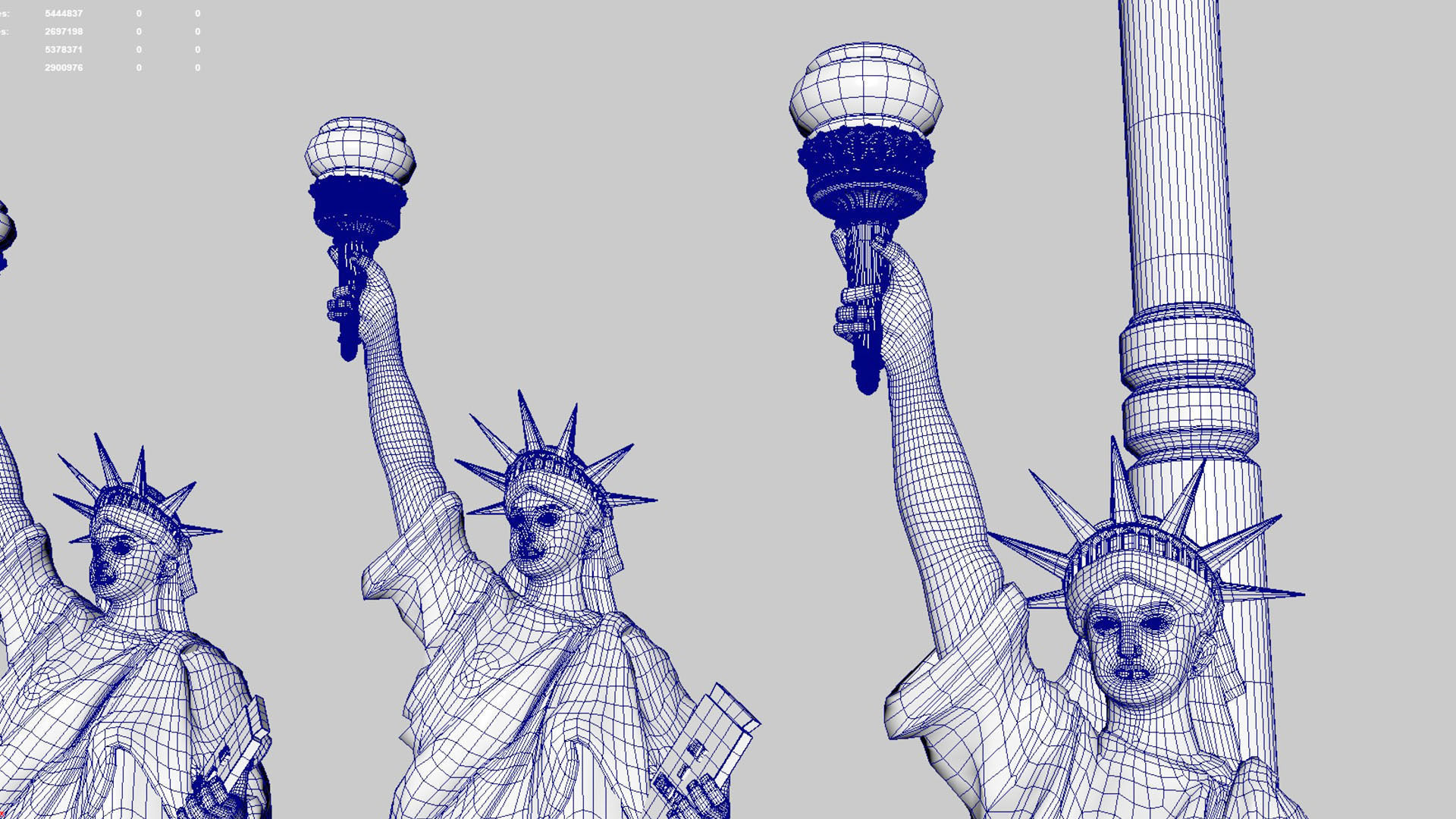 candle holder liberty statue america 3D model_6