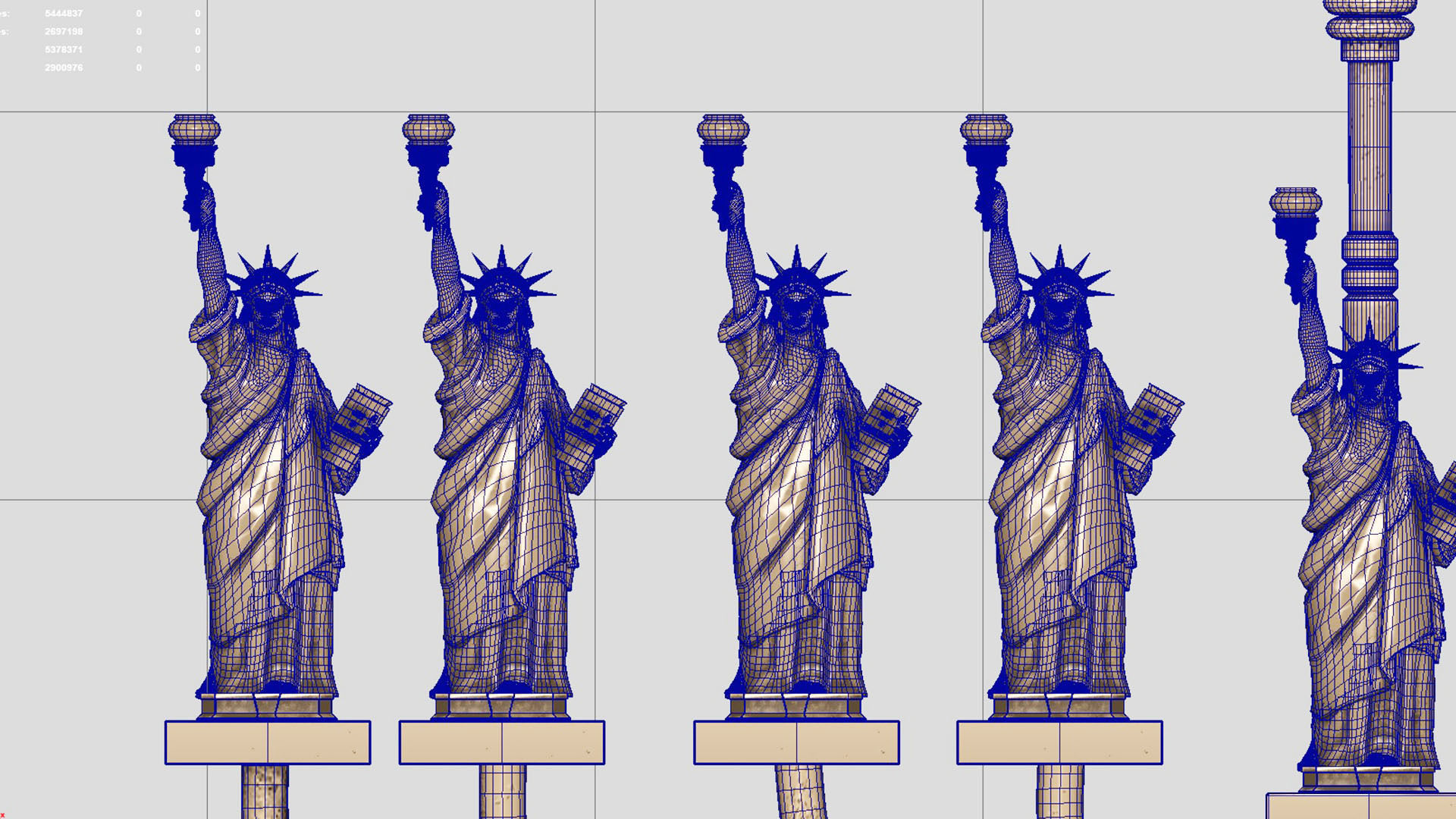 candle holder liberty statue america 3D model_5