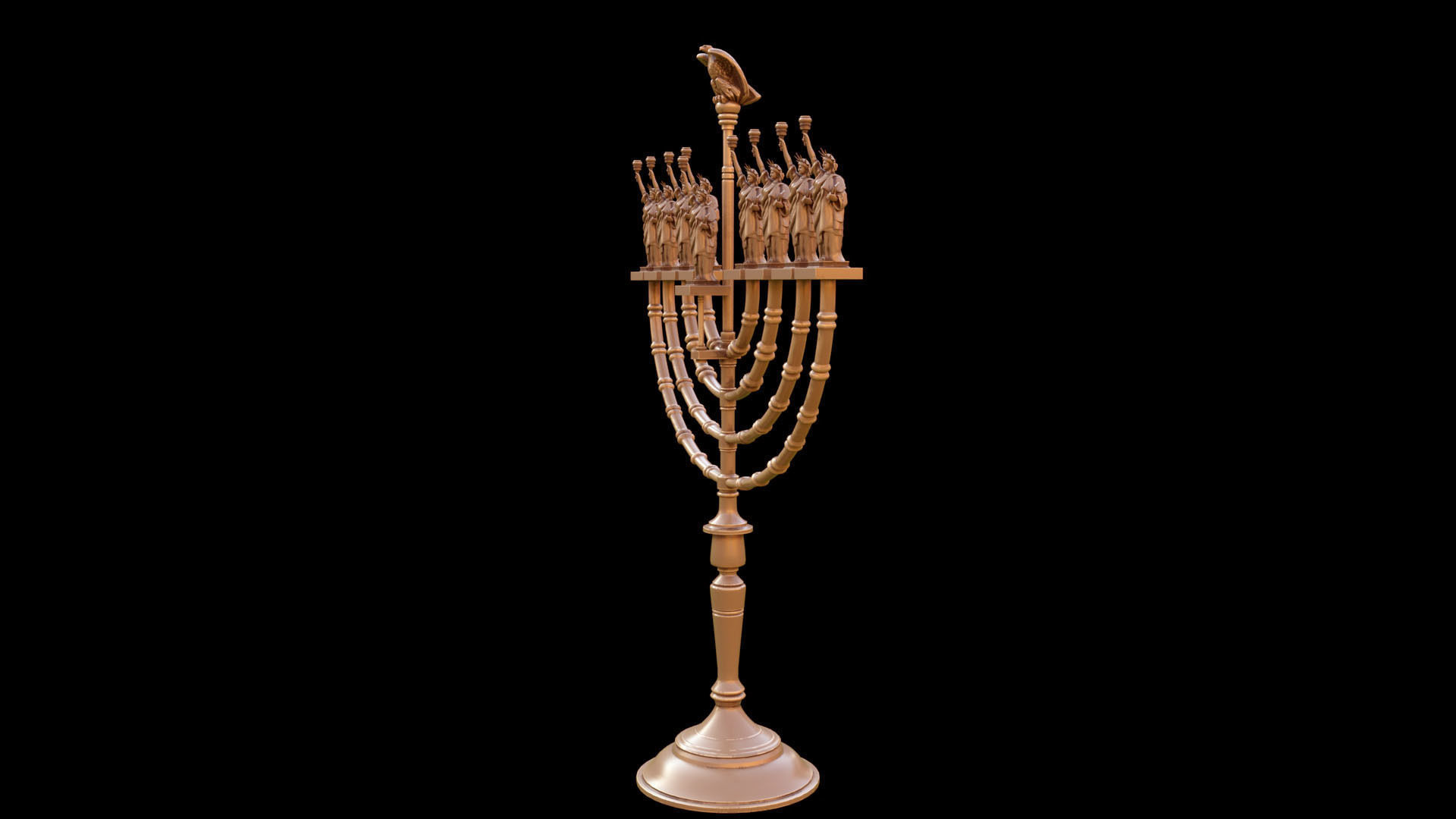 candle holder liberty statue america 3D model_12