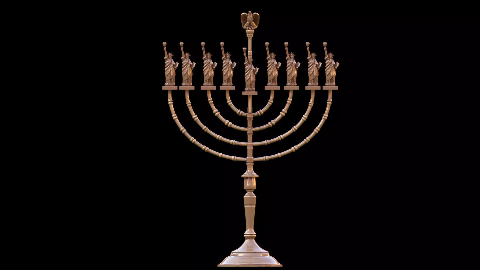 candle holder liberty statue america 3D model_0