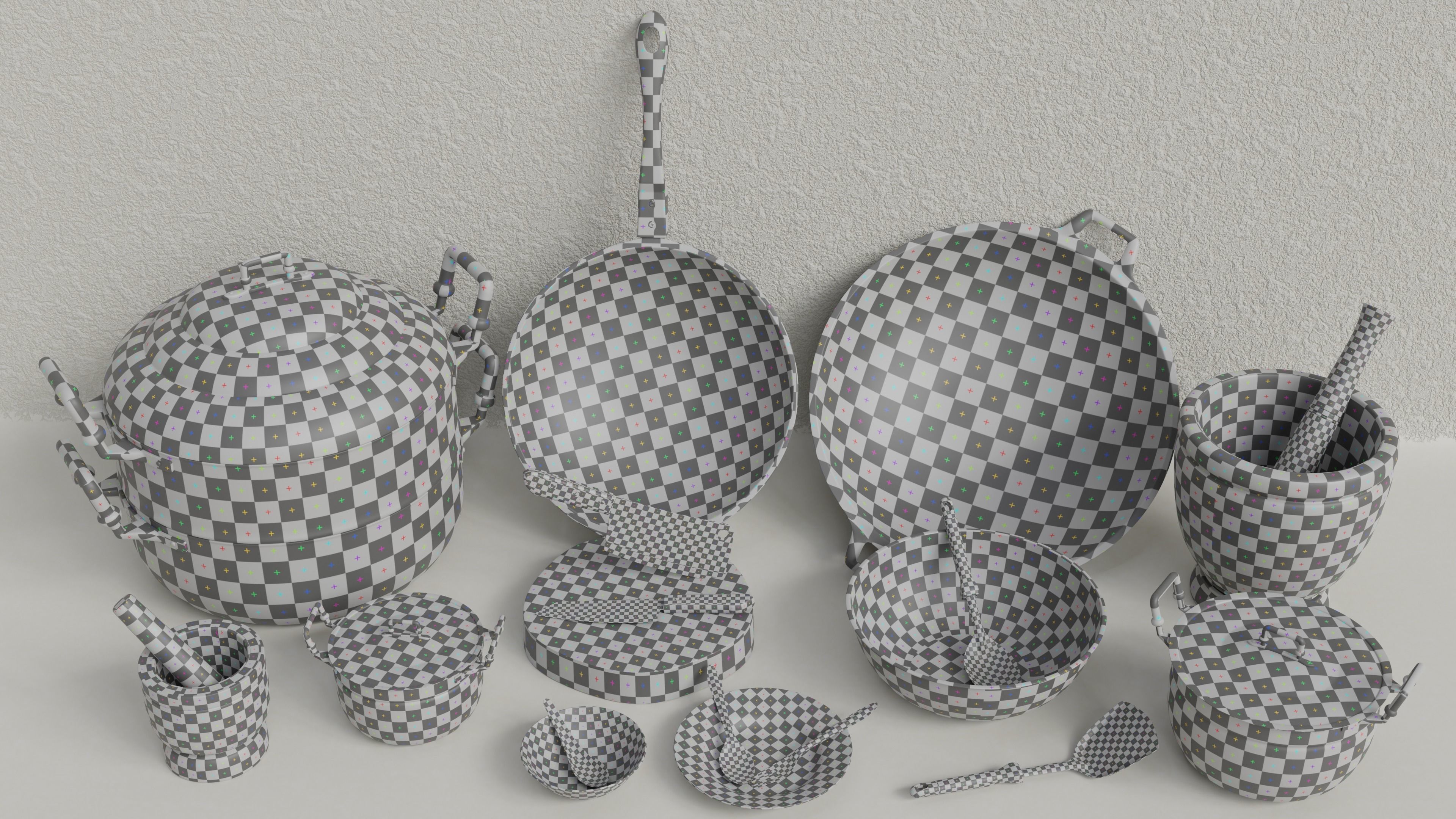 Thai Kitchenware  Low-poly 3D model_2