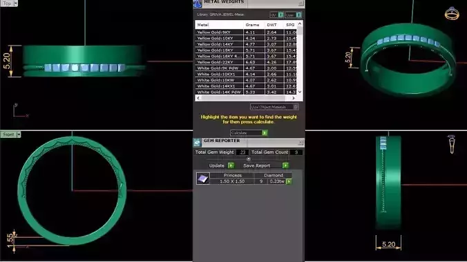 ring 3d model with measurements