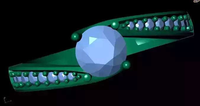 Ring 3d Model with stones