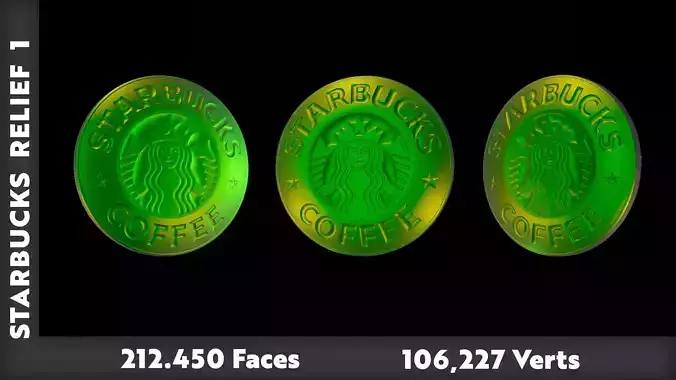 Starbucks Logo Relief 1 3D print model