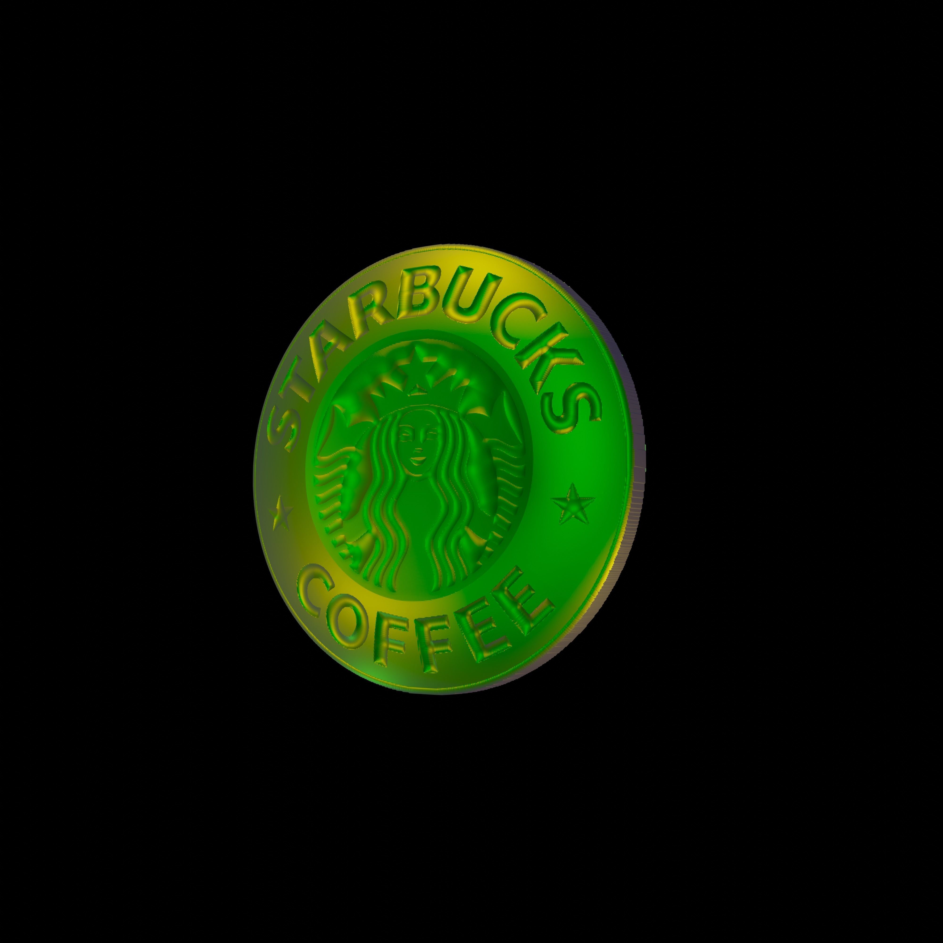 Starbucks Logo Relief 1 3D print model_2