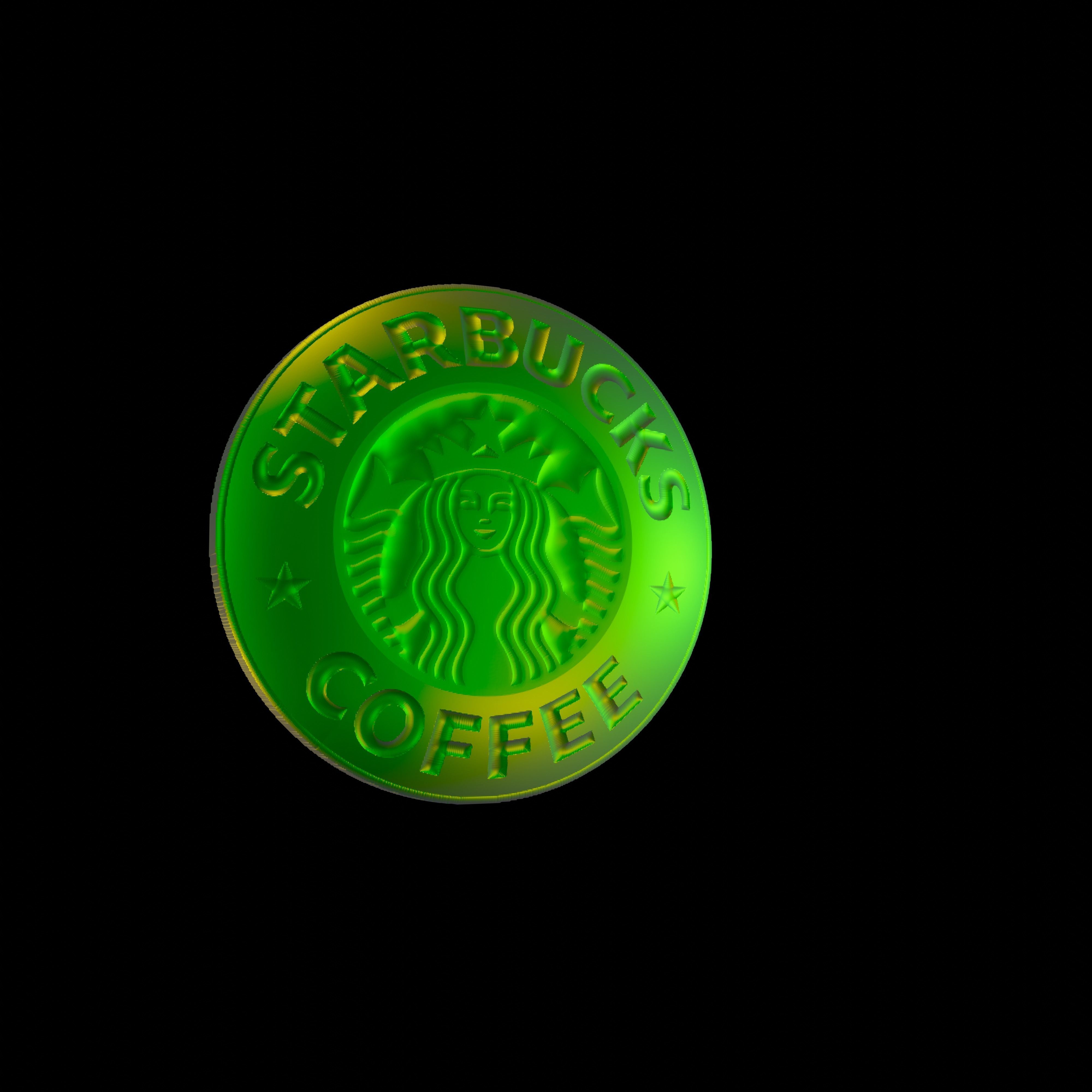 Starbucks Logo Relief 1 3D print model_3