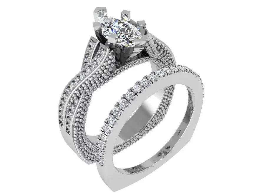 Infinity diamond ring with band 3518 3D print model 3D print model_0