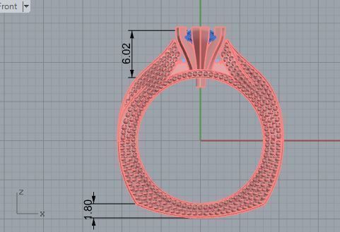 Infinity diamond ring with band 3518 3D print model 3D print model_5