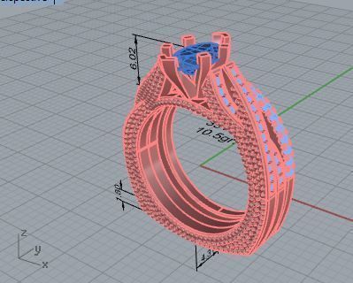 Infinity diamond ring with band 3518 3D print model 3D print model_7