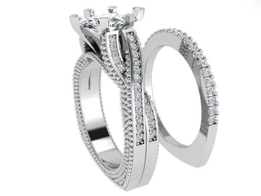 Infinity diamond ring with band 3518 3D print model 3D print model_2