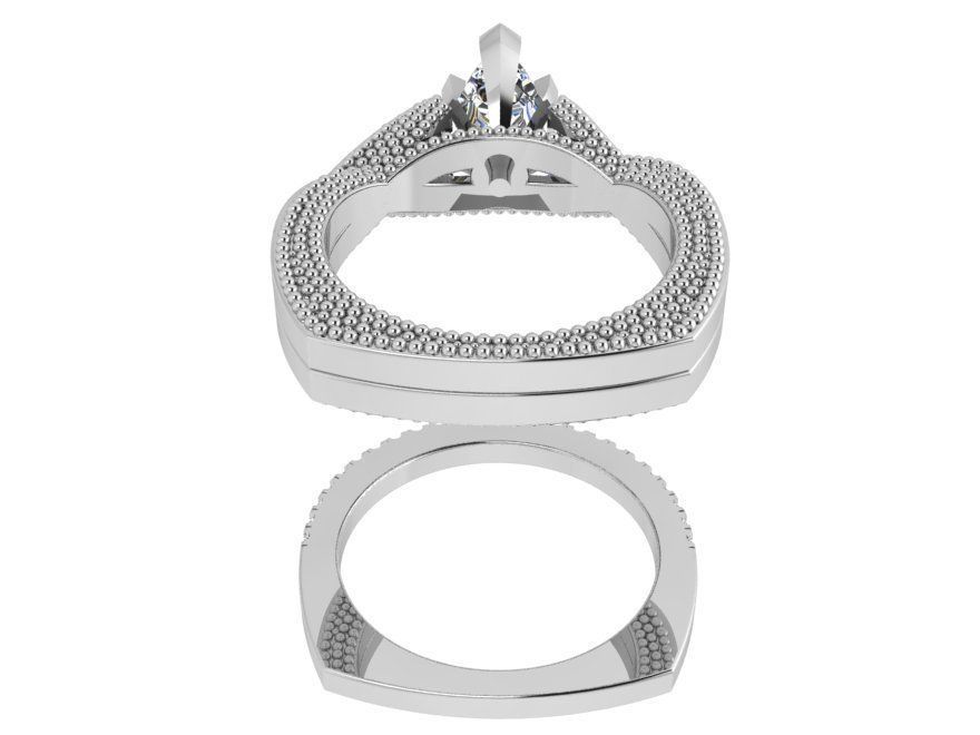 Infinity diamond ring with band 3518 3D print model 3D print model_3