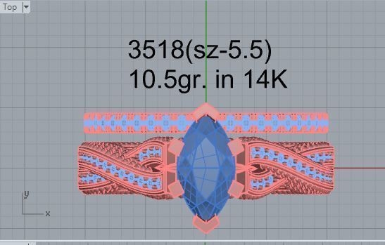 Infinity diamond ring with band 3518 3D print model 3D print model_4