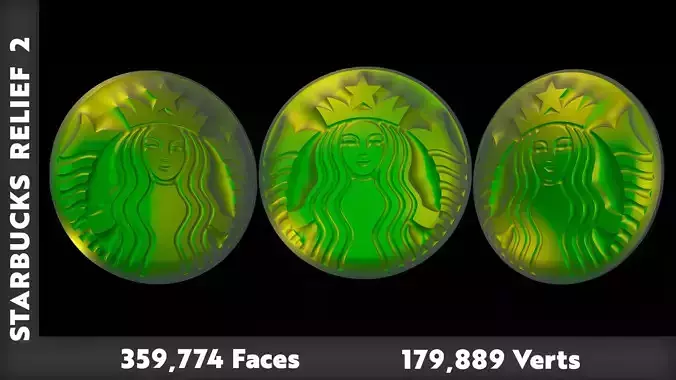 Starbucks Logo Relief 2 3D print model