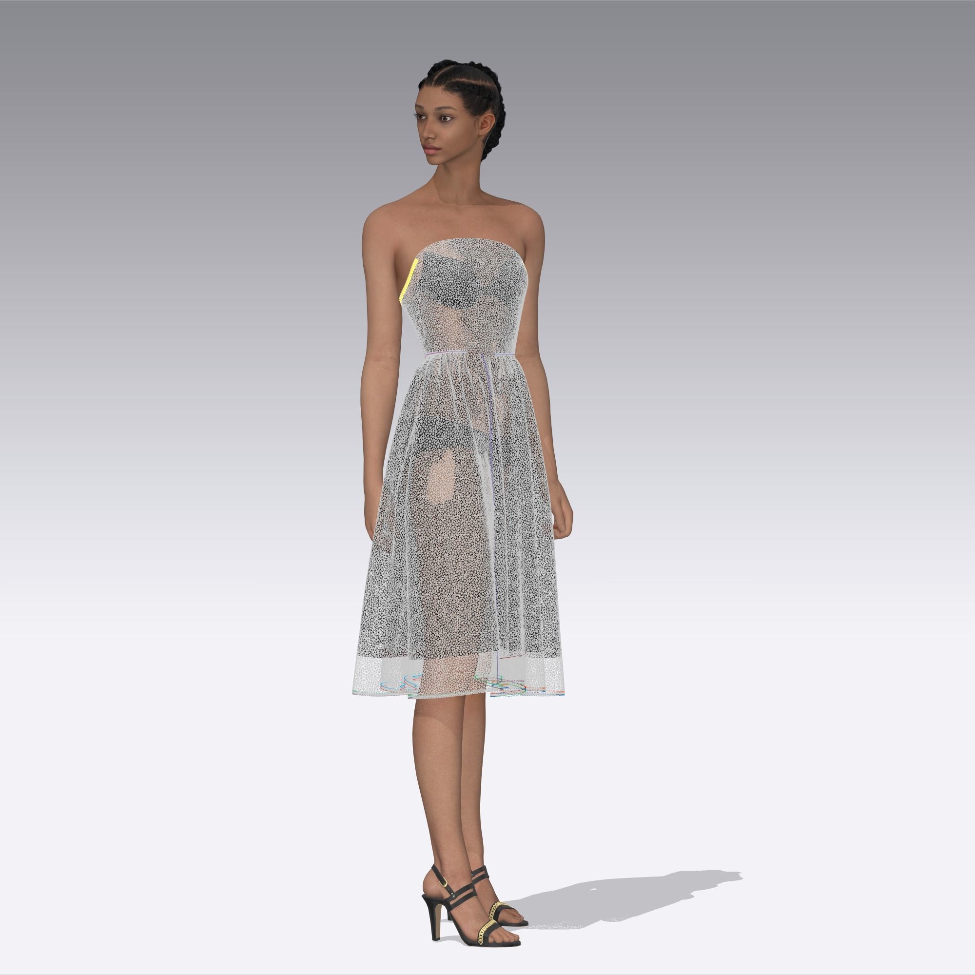 Women dress Clo3d 3D model_11