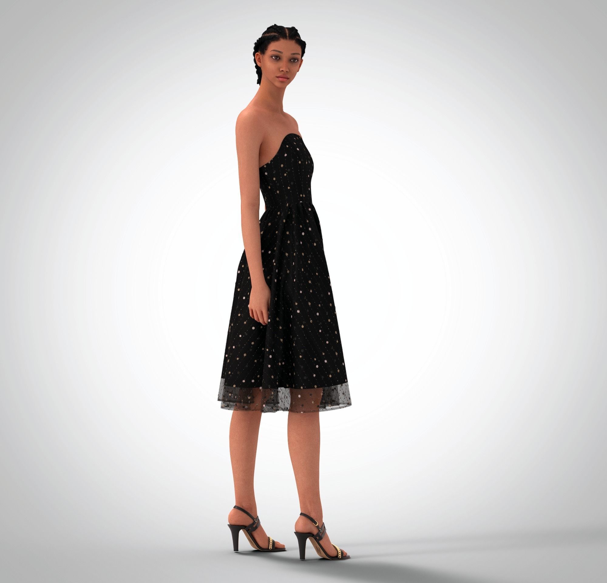 Women dress Clo3d 3D model_3
