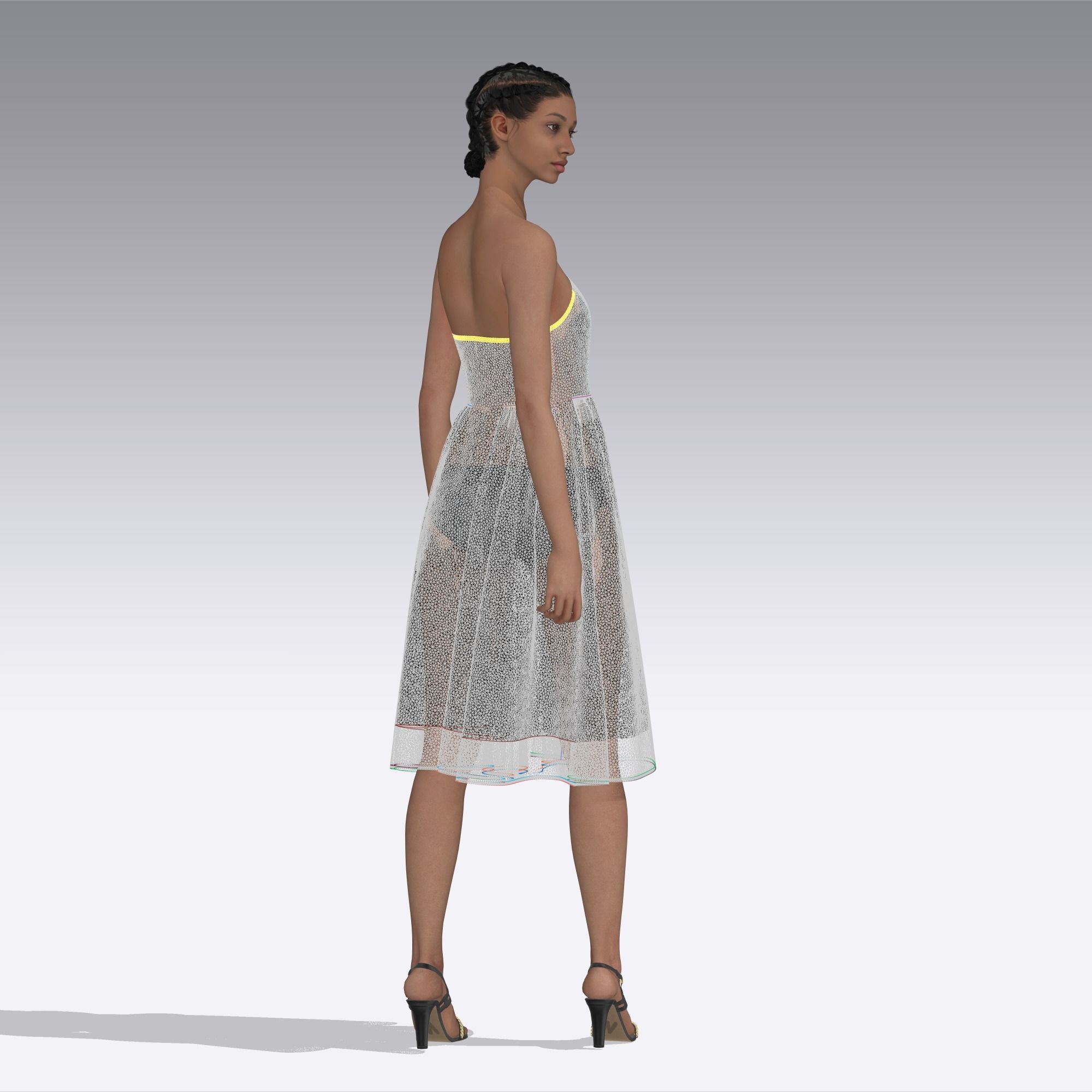 Women dress Clo3d 3D model_9