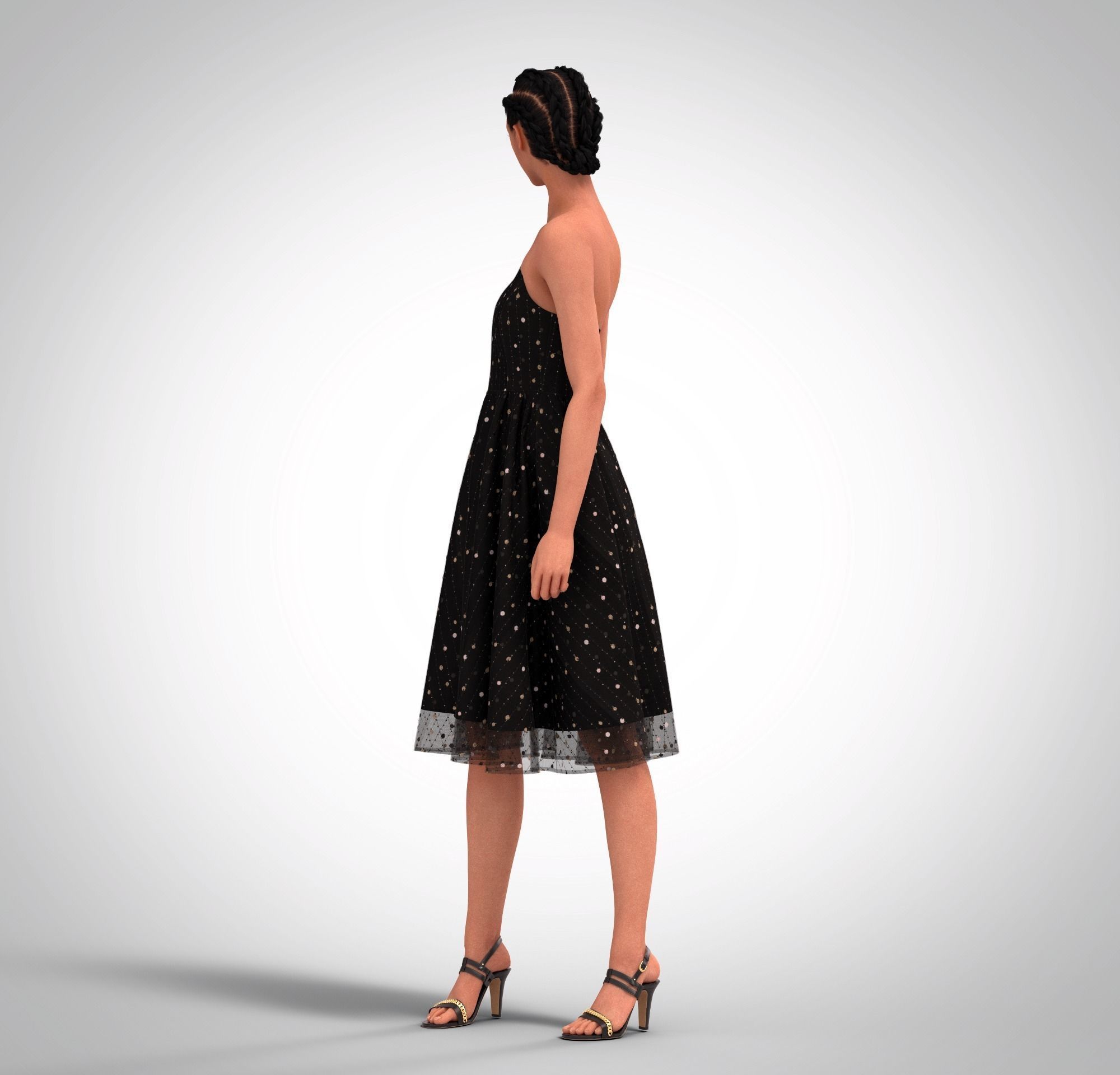 Women dress Clo3d 3D model_5