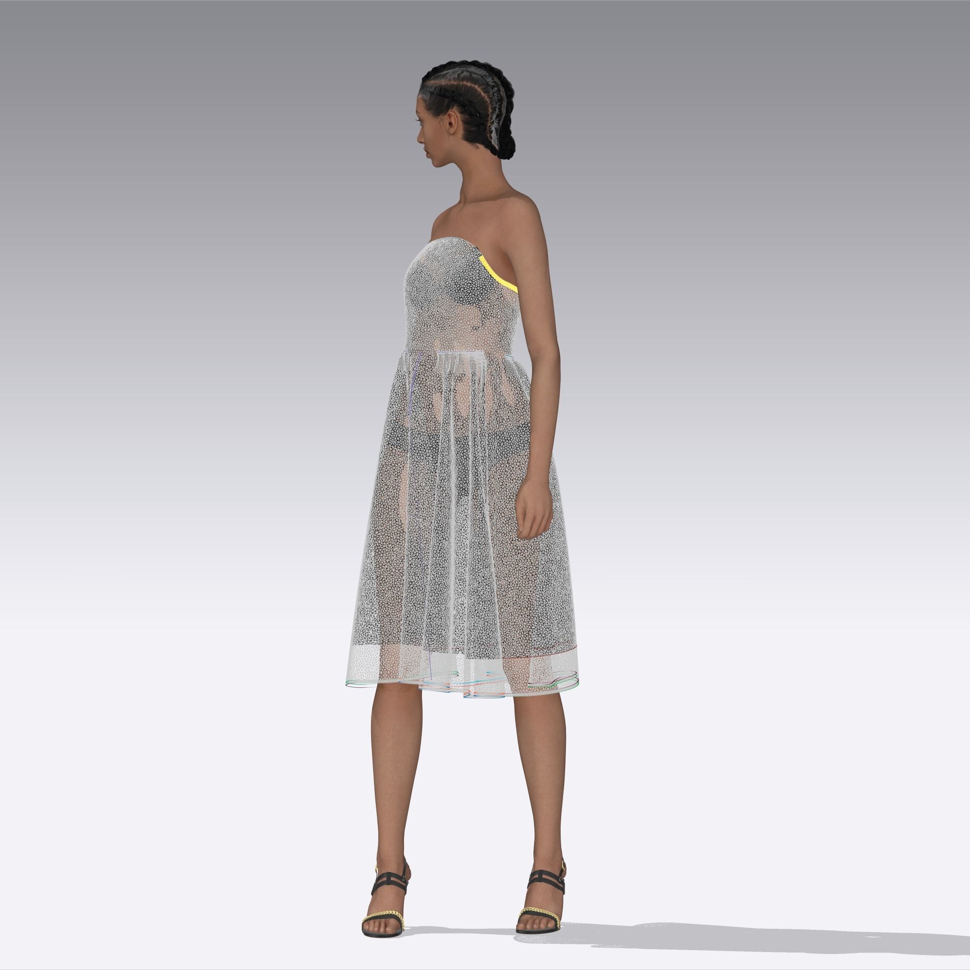 Women dress Clo3d 3D model_7