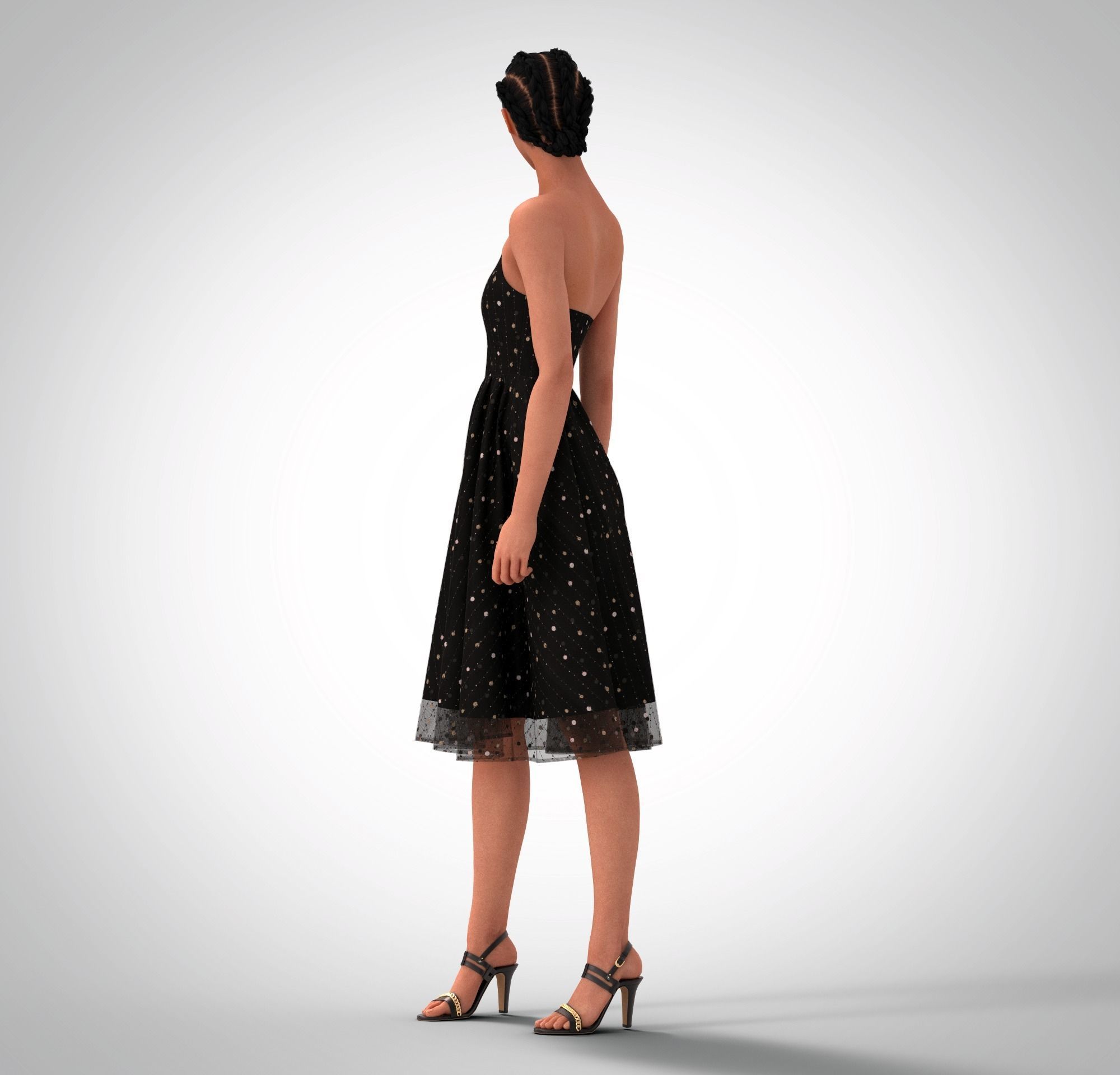 Women dress Clo3d 3D model_1