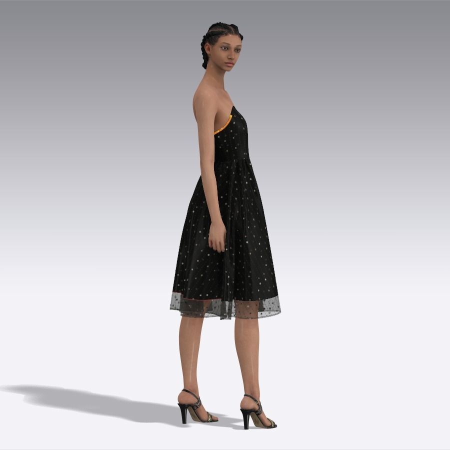 Women dress Clo3d 3D model_6